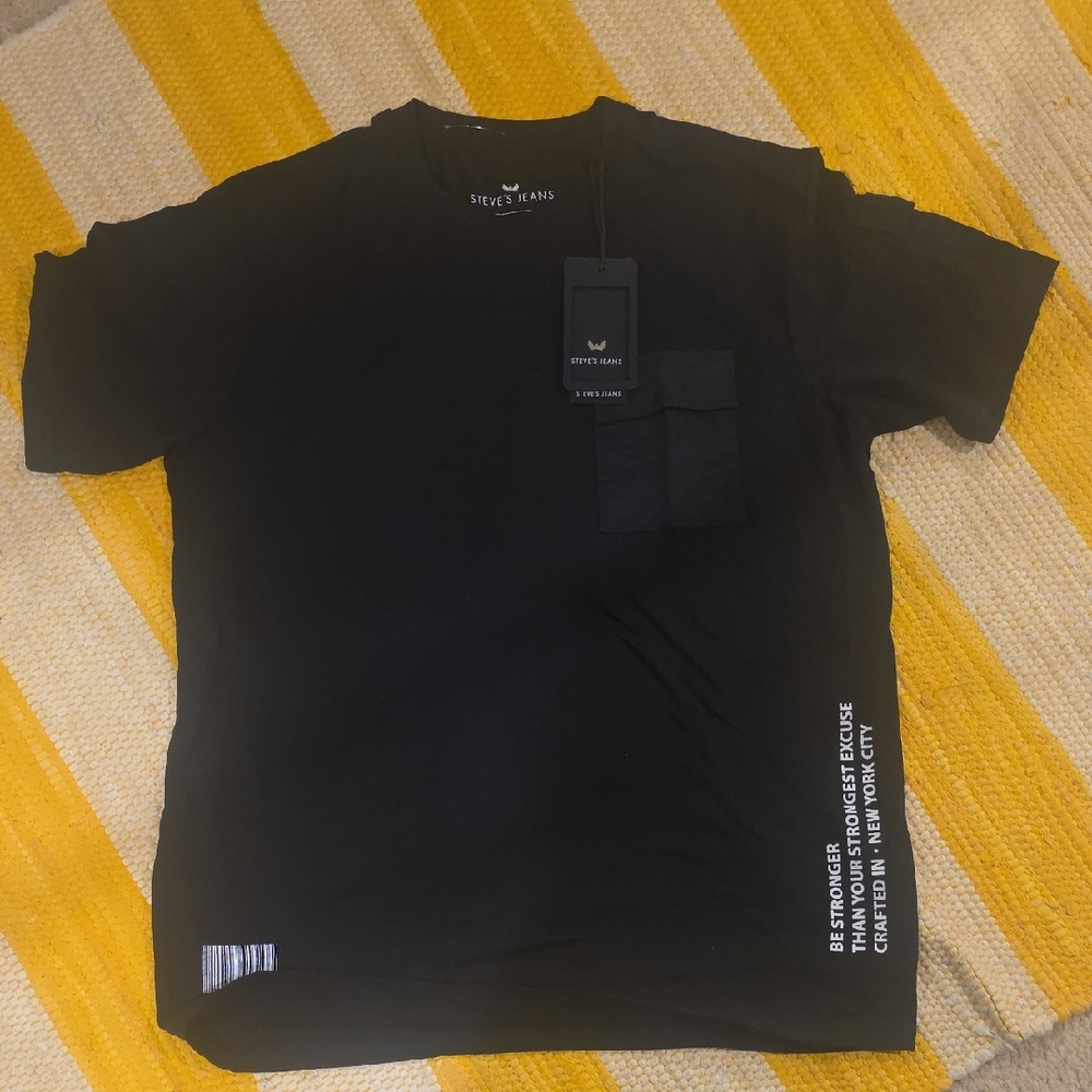 Steve Jeans Black Short Sleeve Tee - Size L